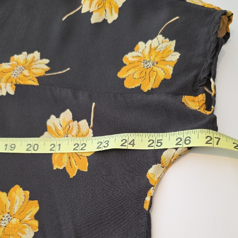 Madewell Rhyme Top Blouse Olive Green Yellow Floral Size S Boho Cottagecore - Picture 9 of 10